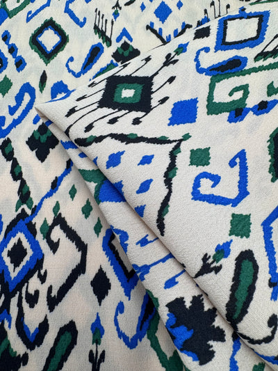Printed  Viscose - Sapphire Ikat - 130cm