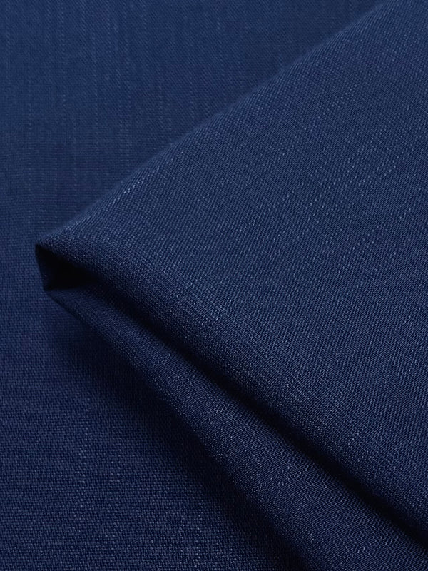 Linen Bland  - Navy - 147cm