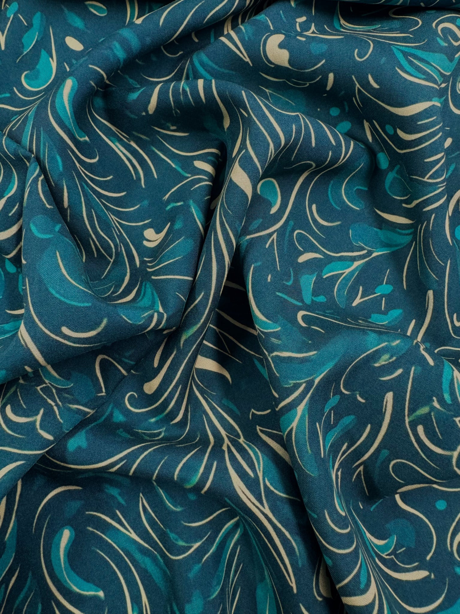 Silkyfall rayon - Emerald Flourish - 150cm