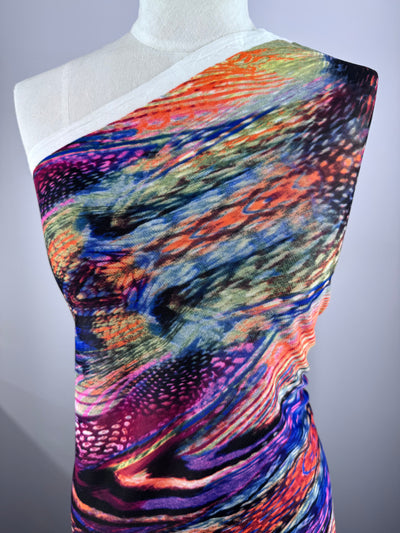 Designer Mesh - Neon waves - 150cm