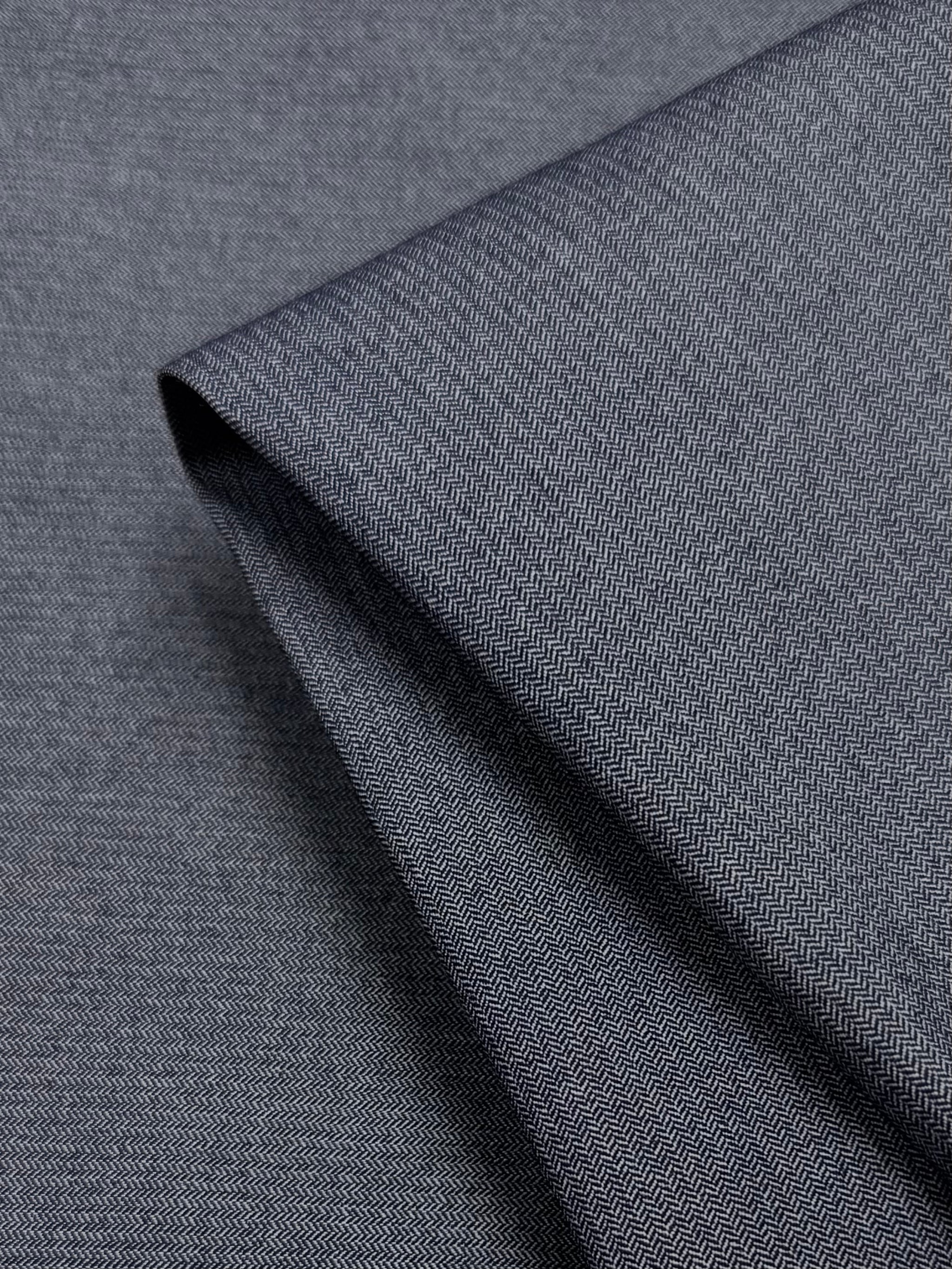 Stretch Bengaline - Chevron Denim - 146cm