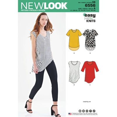 Pattern - NEW LOOK - 6556 -  Misses’ Easy Knit Tops