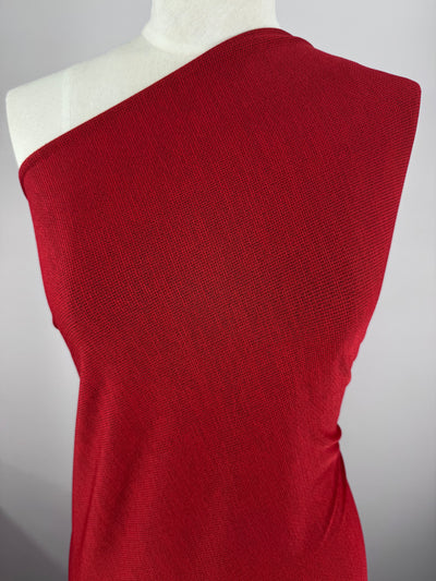 Textured Knit - Black / Red - 150cm