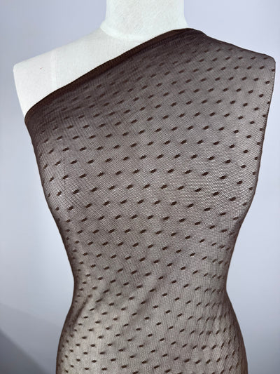 Designer Mesh - Brown Dots - 115cm