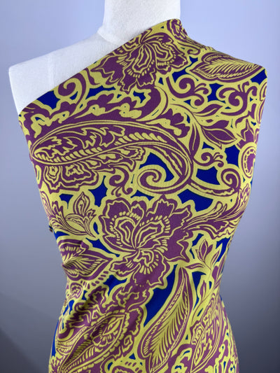 Printed Lycra - Ornate Olive - 142cm