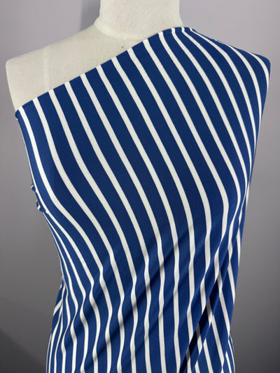Cotton Lycra - Royal / ivory - 175cm