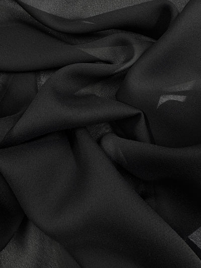 Plain Georgette - Black - 114cm