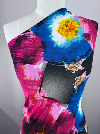 Designer Printed Lycra - Magenta Storm - 150cm