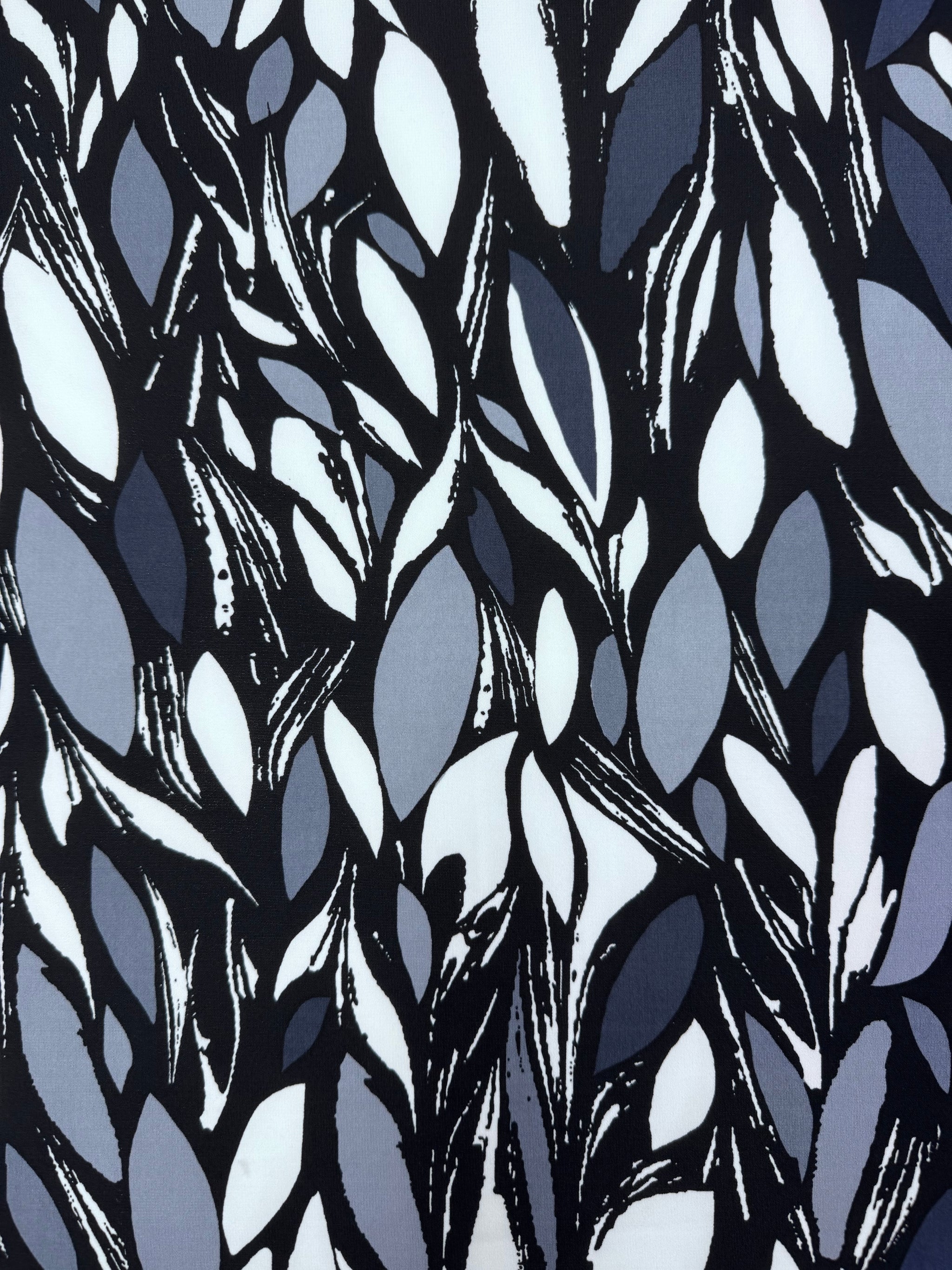 Designer Printed Lycra - Ink Petals - 150cm