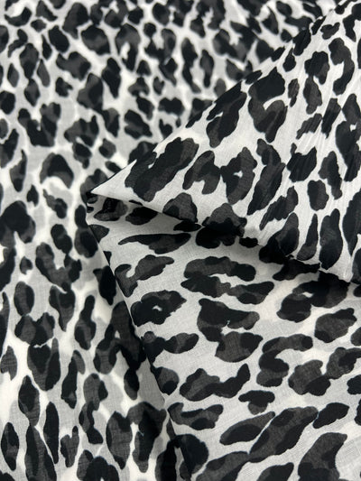 Pure Printed Silk Voile - Snow Leopard - 145cm