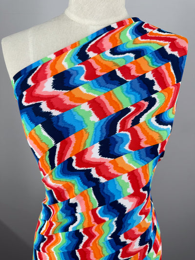 Printed Nylon Lycra - Fuzz & Waves - 152cm