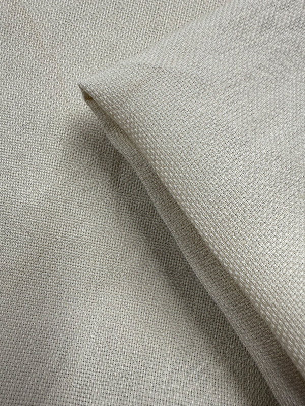 Hopsack Stretch Crepe Linen - Cream - 132cm