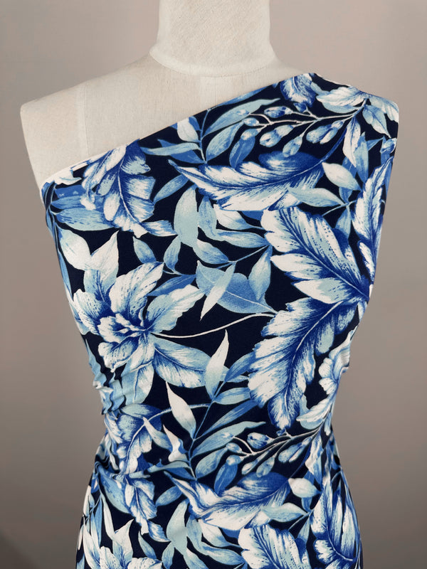 Printed Lycra - Indigo Oasis - 150cm