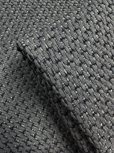 Basketweave Upholstery - Bacchus Blue Steel - 142cm