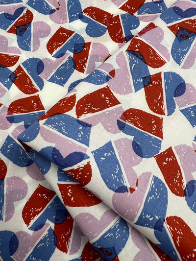 Printed Cotton - Berry Candy Hearts - 148cm