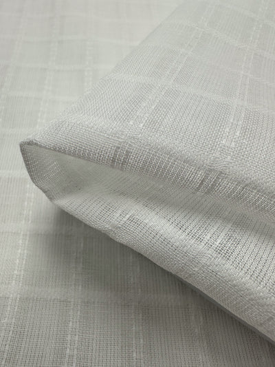 Textured Cotton - White Checks - 143cm