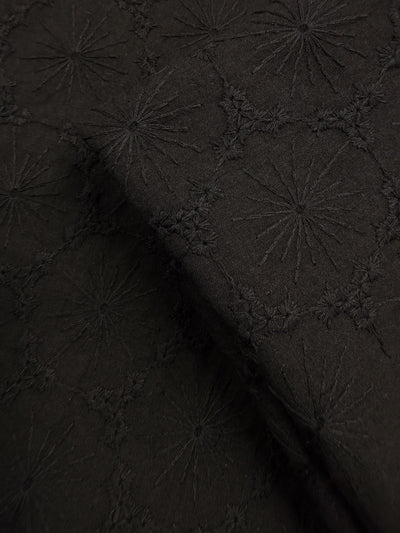 Embroidered Cotton - Black - 140cm