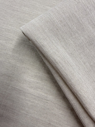 Stretch Linen Textured Chevron Bengaline - Stone Herringbone - 150cm