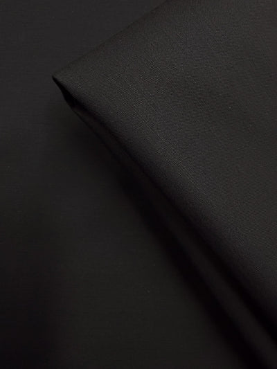 Pure Wool Double Weave Suiting - Black - 138cm