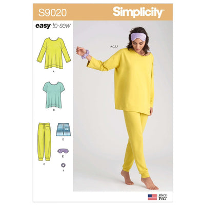 Pattern - Simplicity - S9020 - Misses’ Sleepwear Knit Tops, Trousers, Shorts & Accessories