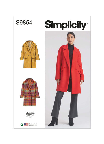 Pattern - Simplicity - S9854 - Misses’ Lined Coat for American Sewing Guild