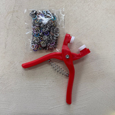 Snap Button Kit with Pliers - Red
