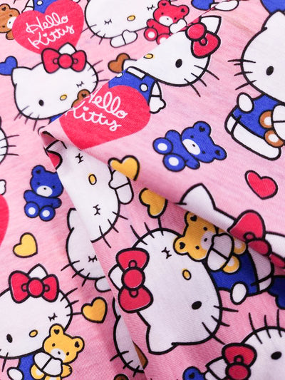 Printed Cotton Poly Jersey - Kitty - 162cm