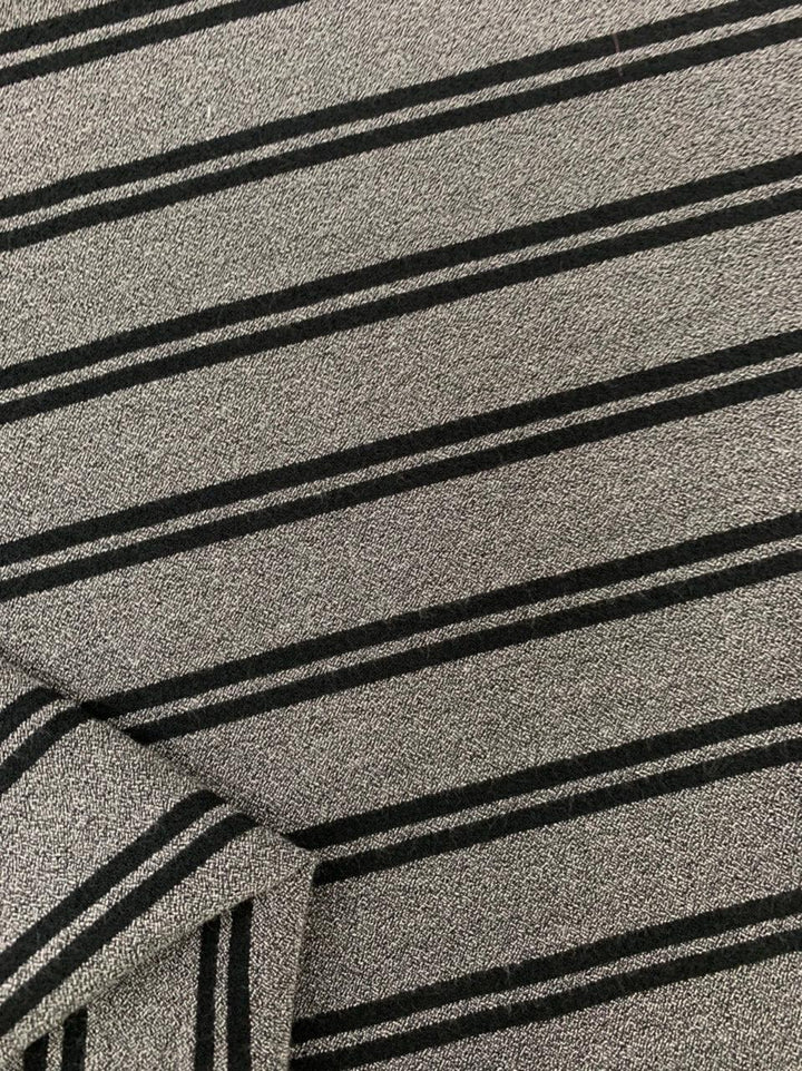 Crepe - Zoe Stripe - Black - Super Cheap Fabrics