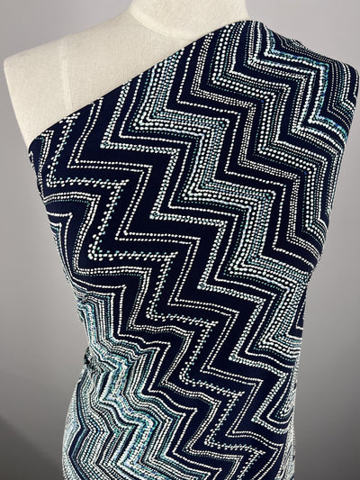 Textured Lycra - Ocean Zag - 150cm